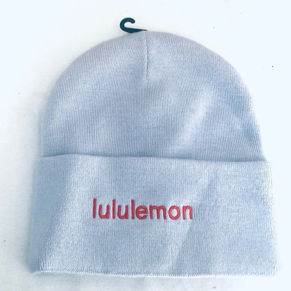 lululemon athletica Lavender Beanie with Orange Logo - Unisex Knit